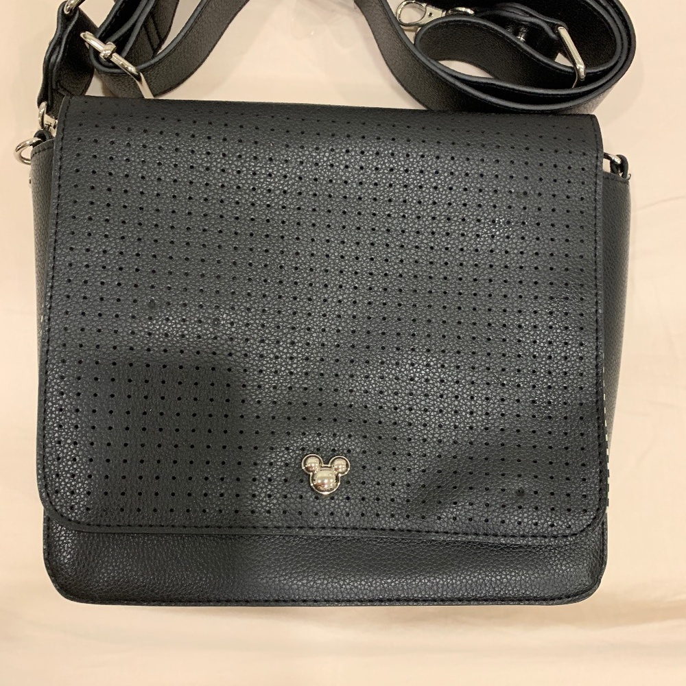 Disney Flare Crossbody Pin Bag in Black with Mickey Mouse Logo - Picture 2 of 10